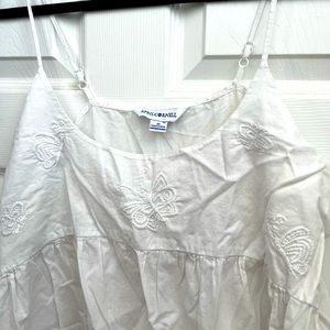 April Cornell butterfly detail nightgown - size medium - white